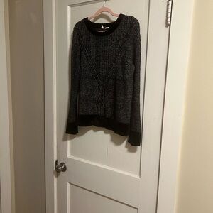 Moth for Anthro Black and Gray Marled Sweater